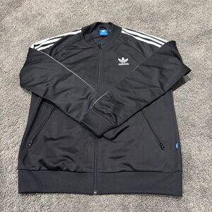 Adidas Black and White Bomber Jacket with Trefoil Logo